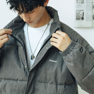 714street日系水洗棉服男潮牌秋冬情侣加厚加绒上衣宽松潮流外套