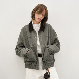 外套男 巴恩风水洗工装 714street美式 复古拼接飞行员夹克2025秋季