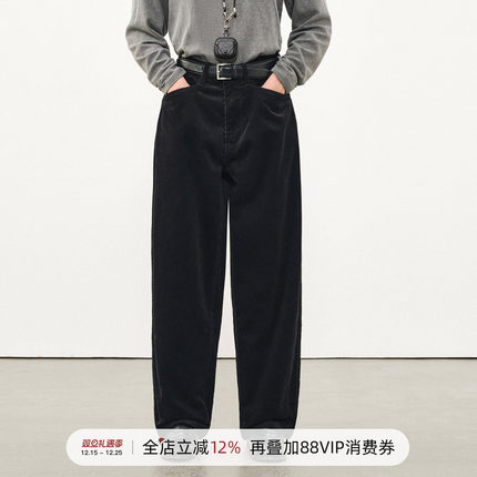 714street复古灯芯绒直筒裤2025秋季新款男士休闲裤水洗工装长裤