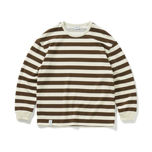 宽松上衣情侣装 714street潮牌秋季 2024新款 T恤男女同款 条纹长袖