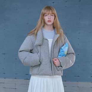 面包服宽松厚外套 2025冬季 714street短款 90白鸭绒针织羽绒服女款