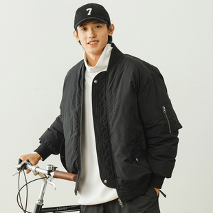 714street特氟龙羽绒服男冬季 白鸭绒外套加厚飞行员夹克 上衣短款