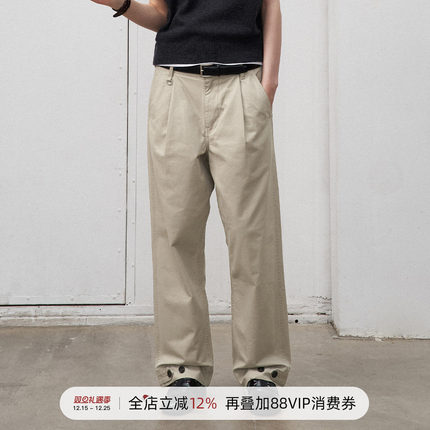 714street春季新款经典直筒版型水洗男士休闲裤2025重磅宽松长裤