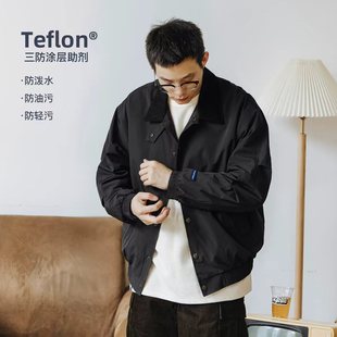 714street特氟龙三防外套男女日系复古潮牌上衣秋冬户外教练夹克