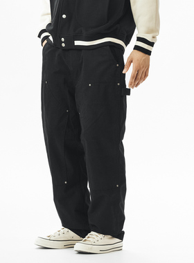 714street美式复古工装伐木裤2023秋休闲裤宽松直筒裤潮牌裤子男