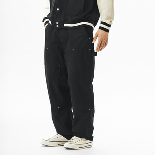 复古工装 潮牌裤 伐木裤 宽松直筒裤 子男 2023秋休闲裤 714street美式