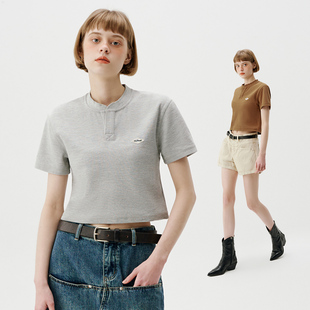 休闲polo衫 714street潮牌华夫格短袖 情侣装 新款 T恤男女2024夏装