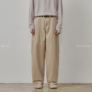 侧拉链直筒长裤 法工甲板袋 酵素水洗全棉 714street高端线BEHALF