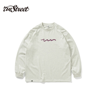 T恤男情侣装 印花纯棉长袖 宽松休闲上衣 美式 714street重磅2024新款