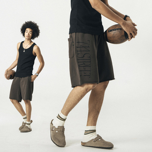 男女2024新款 卫裤 夏装 男士 休闲五分裤 714street潮牌水洗运动短裤