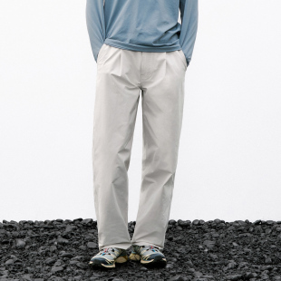 宽松潮牌防泼水长裤 新款 男2026春季 714street基础打褶直筒休闲裤