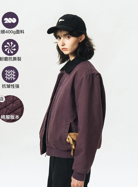 714street夹棉外套男秋冬翻领上衣加厚棉服潮牌夹克美式复古棉衣