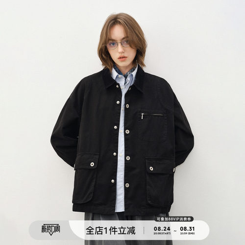 714street棉质猎装翻领夹克外套