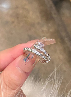 闪钻灵蛇形戒指女小众设计高级感蛇头开口指环轻奢简约百搭食指戒