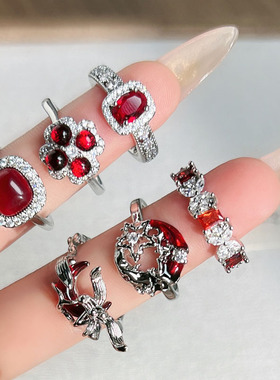 新款wish热卖欧美女士派对高级感戒指气质贵气小方糖四叶草指环潮