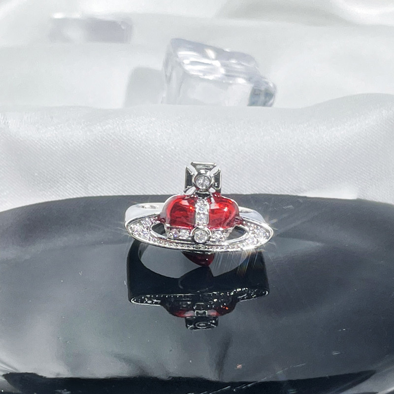 thumbnail for European and American light luxury, luxury, high-end, Saturn, drop glaze, personality, open ring, niche design, cold wind, planet temperament ring