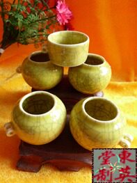 【促销】老货仿古裂纹釉【开片又鸟禽喂食器/喂水器