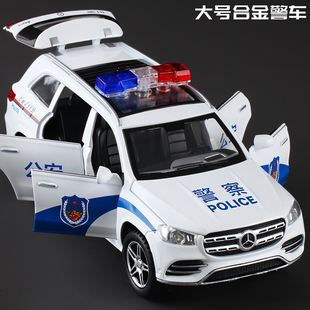 1:32超大号公安110装甲特警车 儿童宝宝仿真合金开门汽车模型玩具