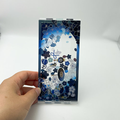 fukuya夜樱窄框和风樱花亚克力装饰框立牌谷美大框摇摇乐动漫周边