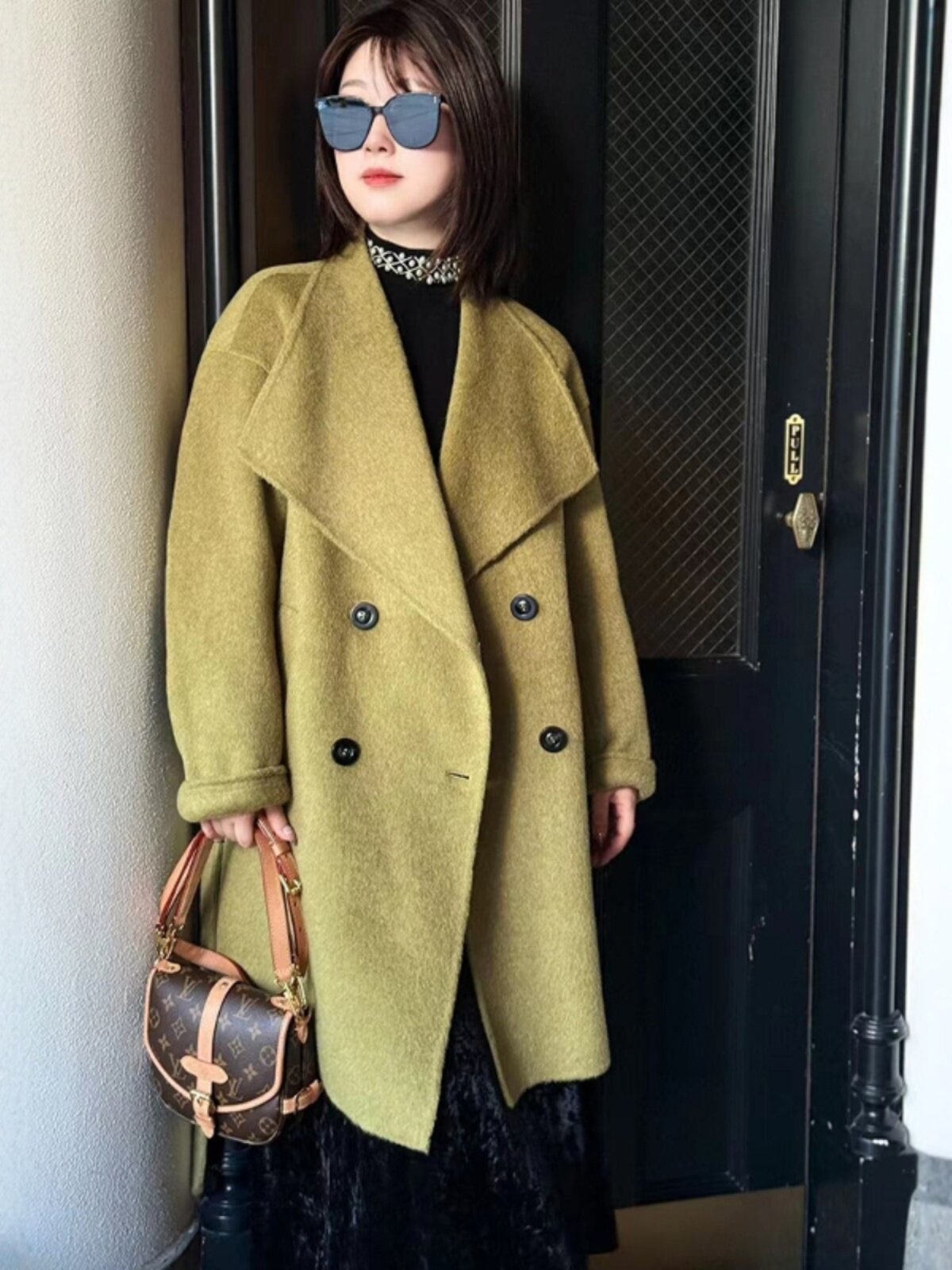 플러스 사이즈 여성 지방 MM2024 동지 100% 울 중공업 페르시 하이 칼라 니트 바닥 셔츠 2가지 색상