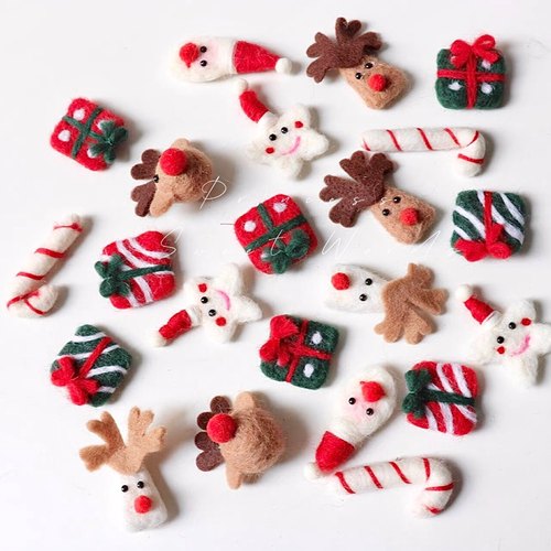 羊毛毡圣诞礼盒鹿头拐杖三角鹿圣诞树手套