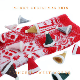 圣诞羊毛毡迷你小帽子圣诞树装饰配件节日diy材料饰品特色圣诞帽