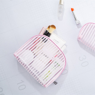 Stripe transparent cosmetic bag 居家可视PVC大小号透明化妆包