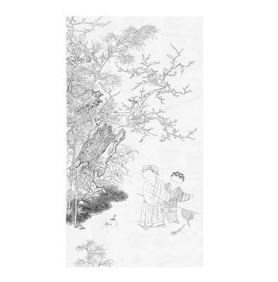 宋画《冬日戏婴图》临摹专用夹宣微喷线稿81.8-149CM