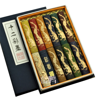 古法老胡开文制作，矿物质彩墨