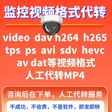 监控视频格式转换dav h264 tps ps avi ts sdv dat av人工代转MP4