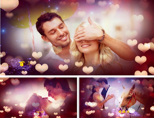 H232浪漫婚庆婚礼婚宴片头会声会影x8模板结婚庆典唯美爱心视频