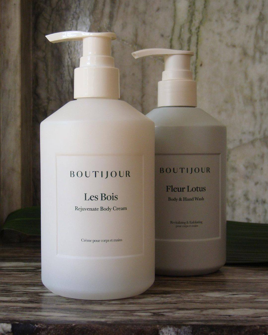 现货小众ins韩国boutijour雪莲身体乳沐浴露保湿木质香滋润补水