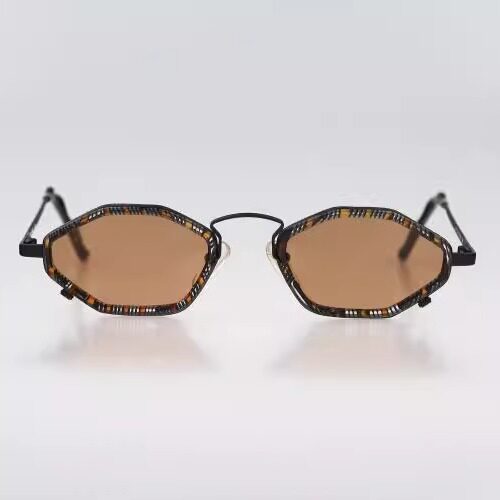 土耳其代购Sunglasses㊣ 古着有色镜片彩色双框六角形太阳眼镜