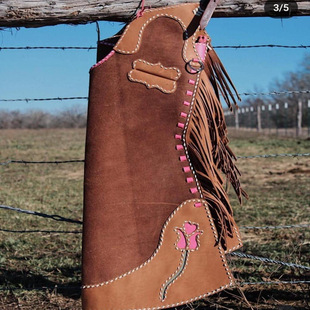 绒面革皮裤 英国代购 Leather◎手作麂皮西部牛仔马术服饰流苏裤