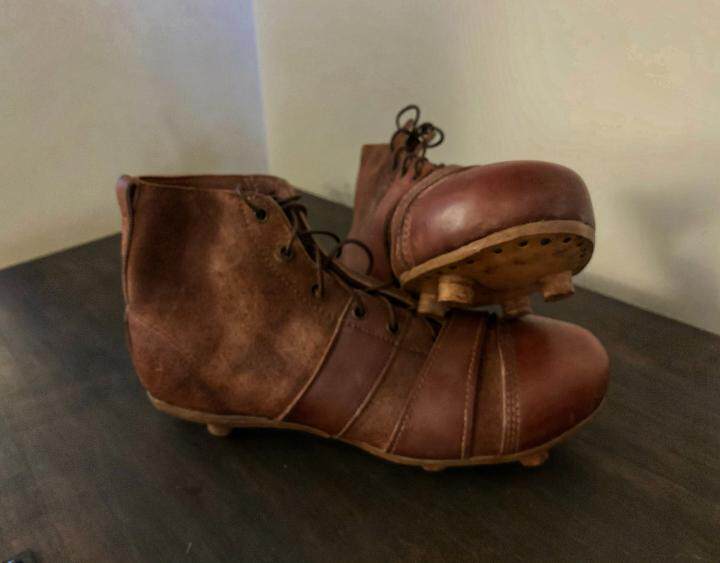 Boots㊣英国代购 手作迷人经典复古系带木鞋底棕色真牛皮短踝靴