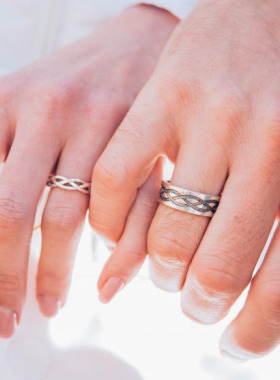 情侣925纯银凯尔特结编织戒指