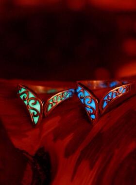 凯尔特V形指环花丝925纯银戒指