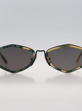 黑色玳瑁色双框六角形太阳眼镜