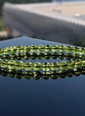 Peridot㊣美国代购 手作迷人美丽天然橄榄石珠子串珠弹力手镯手链