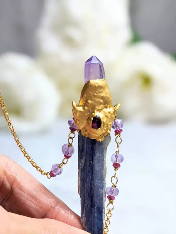 Синея pendant с аметистом, ожерелье, DIY, градиент