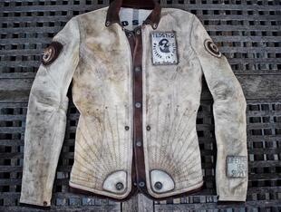 短外套 手作金属铆钉做旧帆布牛皮衣领女式 保加利亚代购 Jacket㊣