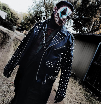 铆钉摇滚朋克黑色皮衣