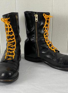 美国代购Military ▼古着20 世纪 80 年代朋克摇滚黑色皮靴战斗靴