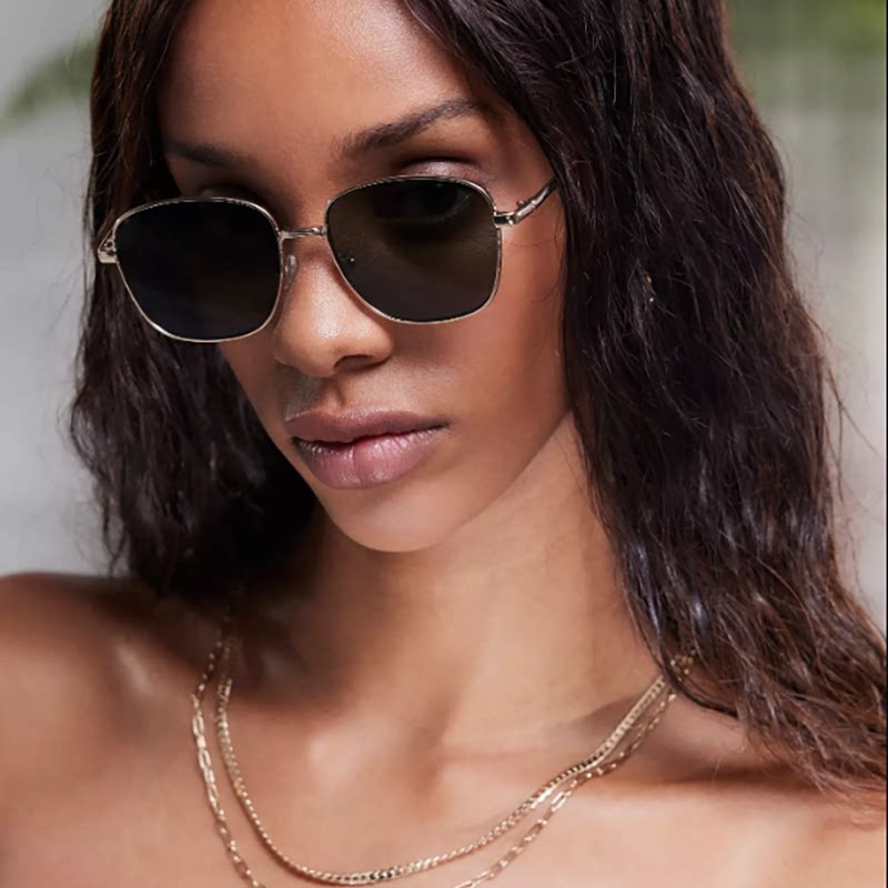 美国代购square◇手作个性经典方形流线型金属框架墨镜太阳眼镜