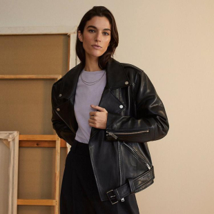 英国代购 复古超大号羊皮真皮腰带机车夹克皮衣 Biker◇手作经典