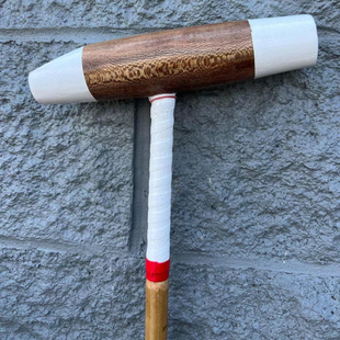 美国代购Mallet㊣ 手作简约精美马术运动装备棕白相间木制马球杆