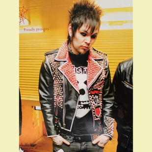 法国代购 皮夹克皮衣 Biker◇手作朋克摇滚机车重型铆钉手绘男士