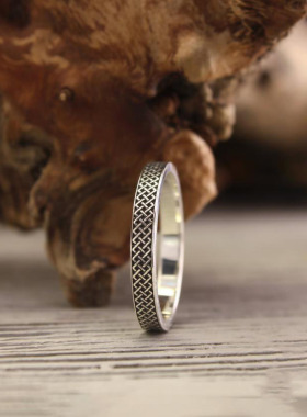 情侣纯银凯尔特结戒指情侣结婚