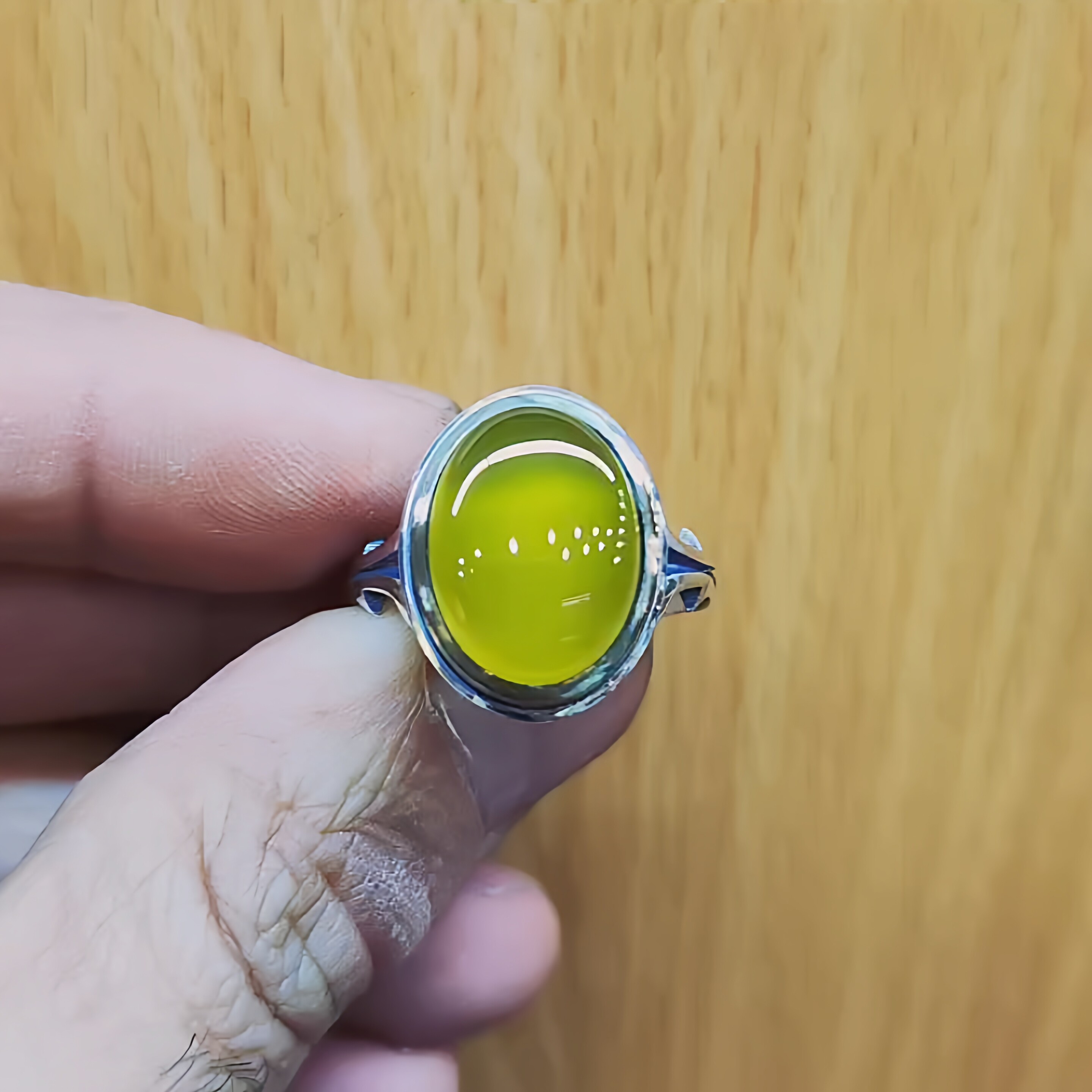 美国代购Jewelry㊣ 手作精美天然黄玛瑙宝石镶嵌复古氧化纯银戒指