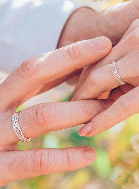 情侣纯银复古凯尔特结戒指对戒